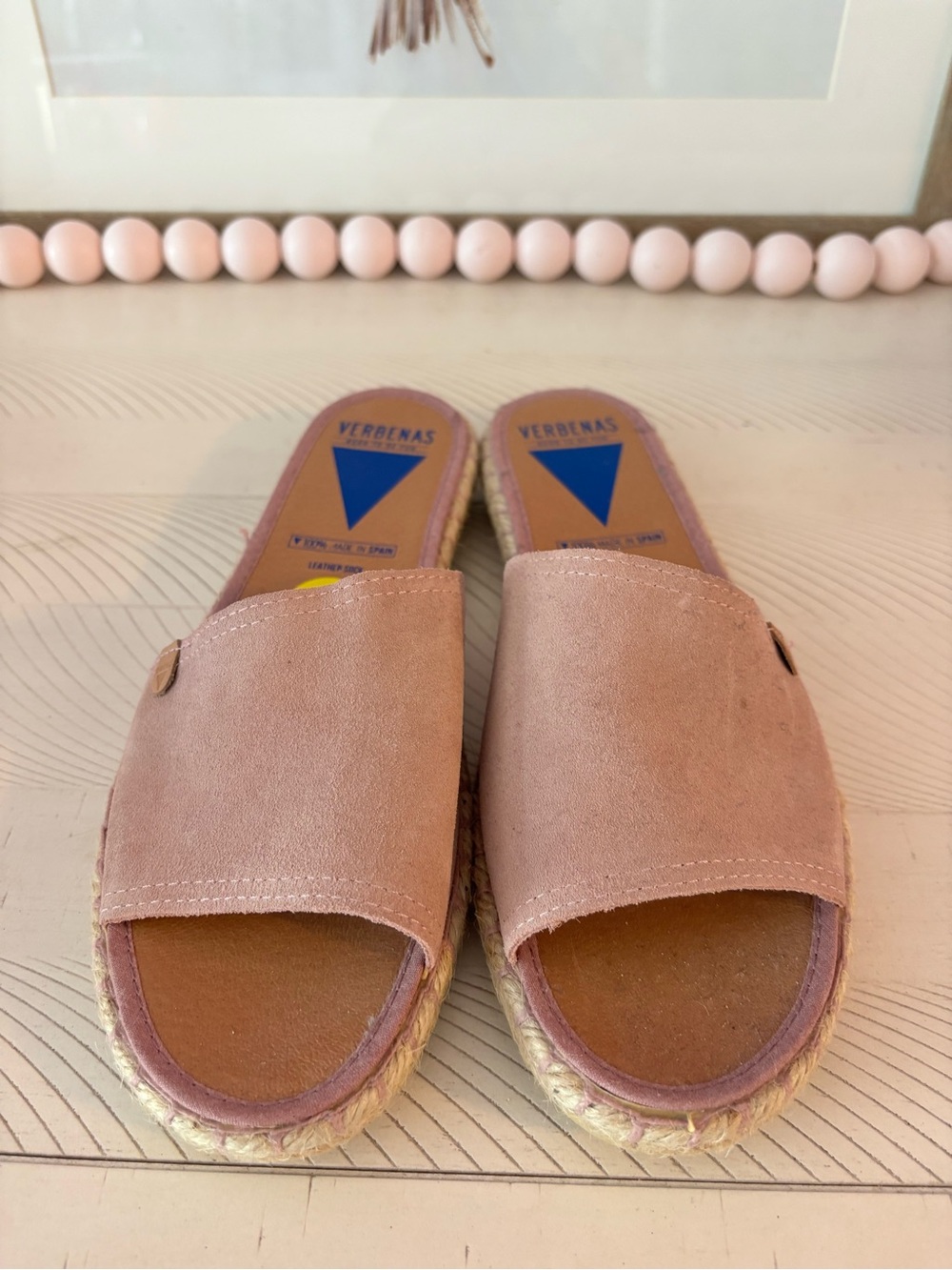 Pink Suede Slide Mule Sandals